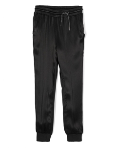 Атласные спортивные брюки с кулиской, черный Karl lagerfeld kids