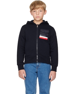 Детская темно-синяя толстовка с капюшоном на молнии Moncler enfant