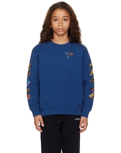 Детская толстовка с синей краской «Стрела» Off-white