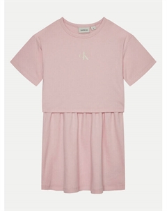 Платье на каждый день свободного кроя, розовый Calvin klein jeans