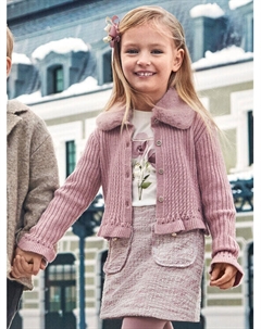 Кардиган стандартного кроя, розовый Mayoral