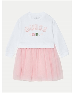 Платье на каждый день, стандартного кроя, белый Guess