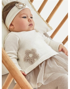 Элегантное платье обычного кроя, экрю Mayoral