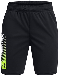 Шорты Kids Tech Wordmark Shorts, цвет Black/High-Vis Yellow Under armour