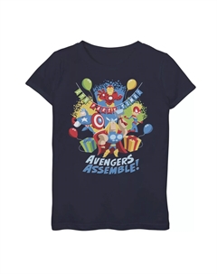 Футболка с рисунком «Мстители» для девочек 7–16 лет, вечеринка по случаю дня рождения «Мстители» Marvel