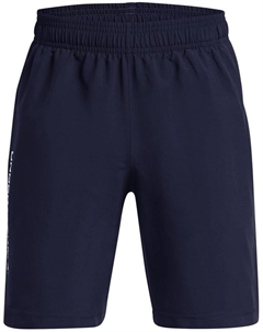 Шорты Kids Woven Wordmark Shorts, цвет Midnight Navy/White Under armour