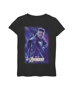 Футболка с графическим плакатом «Марвел Мстители: Финал» для девочек 7–16 лет «Соколиный глаз» и галактическим плакатом Marvel