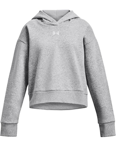 Худи Kids Rival Fleece Cropped Hoodie, цвет Mod Gray Light Heather/White Under armour