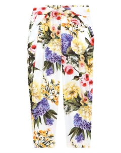 Прямые брюки с цветочным принтом, белый Dolce&gabbana