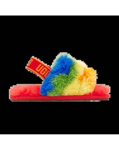 Кроссовки Fluff Yeah Slide Toddler Cali Collage - Rainbow Stripes, разноцветный Ugg