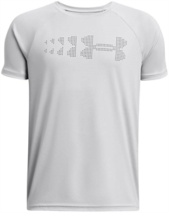 Толстовка Kids Tech Stadium Lights Short Sleeve T-Shirt, цвет Mod Gray/Black Under armour