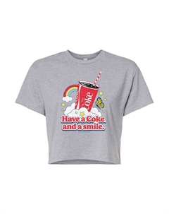Укороченная футболка с рисунком Coca-Cola для юниоров, серый Licensed character