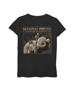 Футболка с рисунком «Звездные войны: Мандалорец и ребенок на банте» для девочек 7–16 лет Star wars