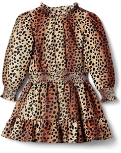 Платье Animal Print Satin Dress, разноцветный Janie and jack