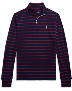 Свитер Kids Striped Cotton Quarter-Zip Pullover, цвет Rl 2000 Red/Refined Navy Polo ralph lauren