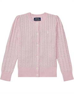 Свитер Kids Cable Knit Cotton Cardigan, цвет Hint of Pink/Nevis Pony Player Polo ralph lauren
