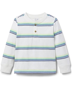 Футболка Stripe Henley Tee, цвет Multi Color Janie and jack