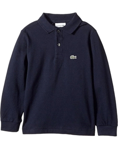 Поло Kids Long Sleeve Classic Pique Polo, цвет Navy Blue Lacoste