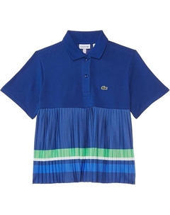 Поло Kids Short Sleeve Pleated Color Blocked Polo Dress, цвет Captain/Multico Lacoste