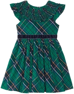 Платье Green Plaid Dress, зеленый Janie and jack
