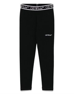 Детские леггинсы с логотипом на поясе  Kids, черный Off-white