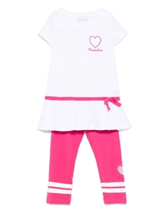 Комплект из двух легинсов с кристаллами, белый Monnalisa