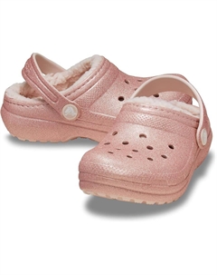 Сабо Kids Classic Lined Glitter Clogs, цвет Quartz Crocs
