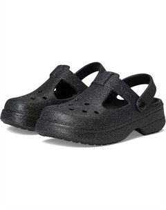 Сабо Kids Classic Mary Jane Clogs, цвет Black Glitter Crocs