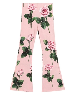 Kids брюки с цветочным принтом, розовый Dolce&gabbana