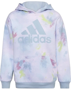 Пуловер Kids All Over Print Fluidity Cotton Hooded Pullover, цвет Light Blue Adidas