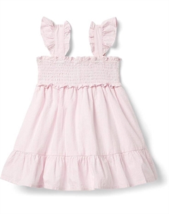 Платье Smocked Seersucker Dress, розовый Janie and jack