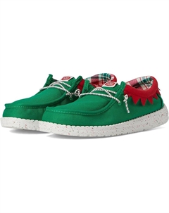 Лоферы Kids Wally Holiday Elf, цвет Green/Red Hey dude