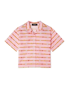 Kids рубашка In Bloom, розовый Versace