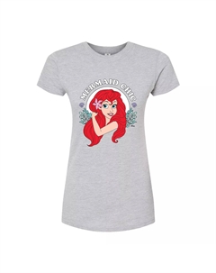 Шикарная приталенная футболка Disney's The Little Mermaid для юниоров, серый Licensed character