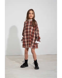 Шерстяное платье в клетку со складками, мультиколор Urban corner