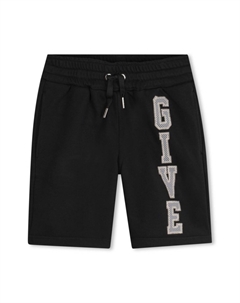 Детские шорты с вышитым логотипом  Kids, черный Givenchy