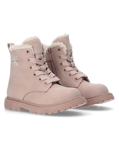 Сапоги на шнуровке Jeans, зимние ботинки, ботинки для девочек на блочном каблуке, розовый Calvin klein