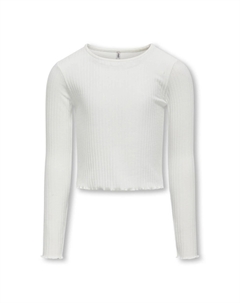 Рубашка с круглым вырезом «KOGNELLA L/S O-NECK TOP JRS NOOS», цвет Cloud Dancer Kids only