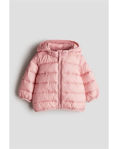 Пуховик с капюшоном, розовый H&m