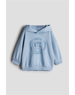 Худи с мотивным принтом, голубой H&m