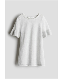 Мерцающее трикотажное платье, белый H&m