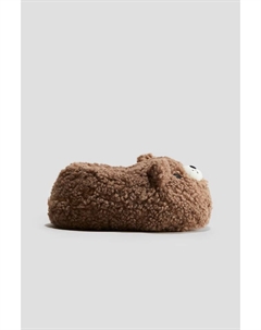 Флисовые тапочки тедди, коричневый H&m