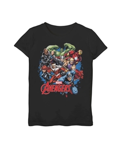 Футболка с плакатом группы Avengers для девочек 7–16 лет Marvel