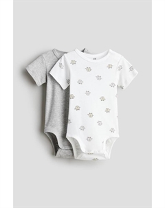 Комплект из 2 боди с короткими рукавами, серый H&m