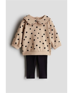Комплект из двух предметов: рубашка и леггинсы, бежевый H&m