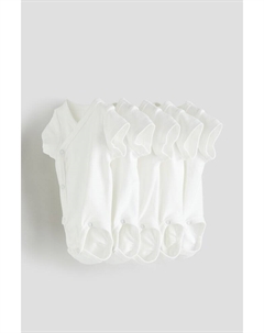 В упаковке 5 боди с запахом, белый H&m