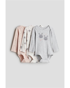 Комплект из 3 боди с длинными рукавами, серый H&m