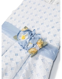 Платье с поясом и цветочной аппликацией, синий Abel & lula