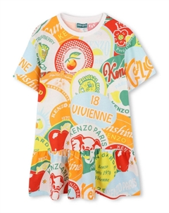 Платье с логотипом, зеленый Kenzo kids