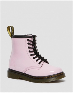 Toddler 1460 Лакированные ботинки на шнуровке, цвет Pale Pink — Patent Leather Dr. martens